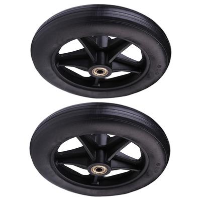 8inch Rubber Wheels Heavy Duty Wheelchair Front Castor Solid Shopping Cart Wheel Wheelchair Replacement Solid Tire Wheel