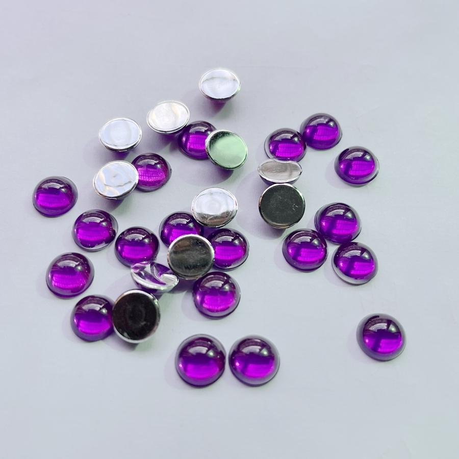 100 Pcs Beautiful Color 10mm Semi-circular Phone Case Decoration Flat Back DIY Jewelry Decoration Crystal Rhinestone
