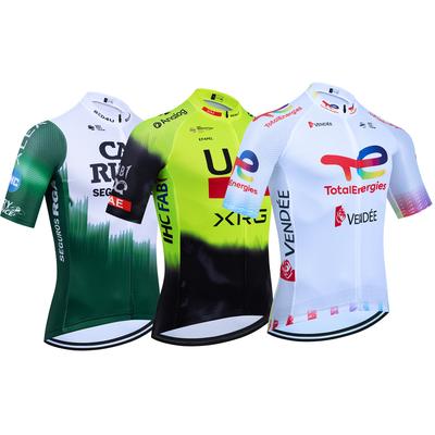Biała Koszulka Drużyny Total Cycling Nowa Kamizelka Rowerowa UAE Maillot Mężczyźni Kobiety CAJA RURAL Szybkoschnąca Odzież Rowerowa Koszulka Rowerowa