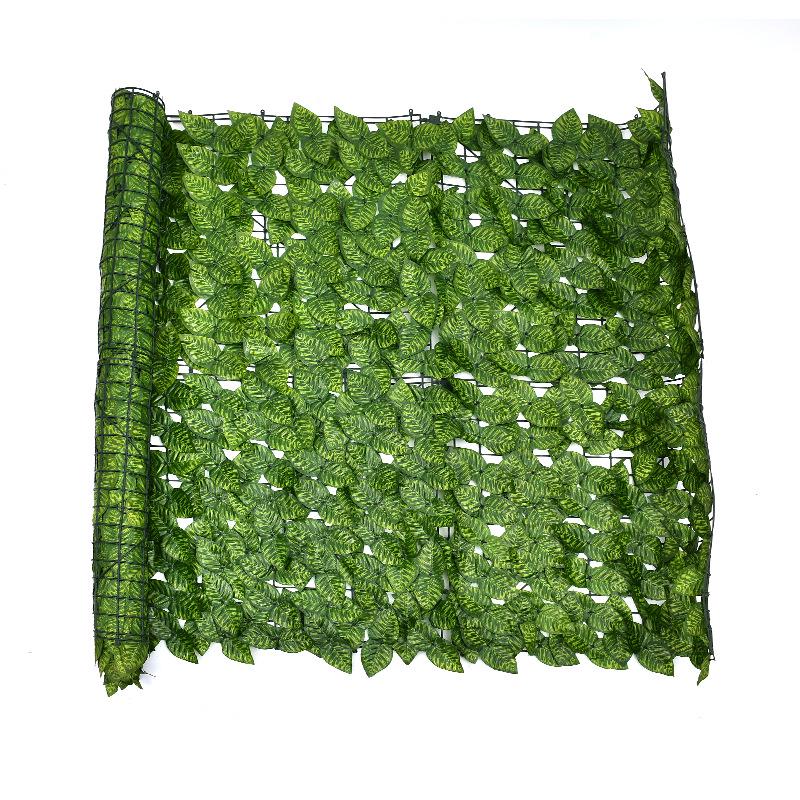 Outdoor Artificial Green Plant Fence with Pothos Leaves – Ideal for Balcony and Garden Decoration
