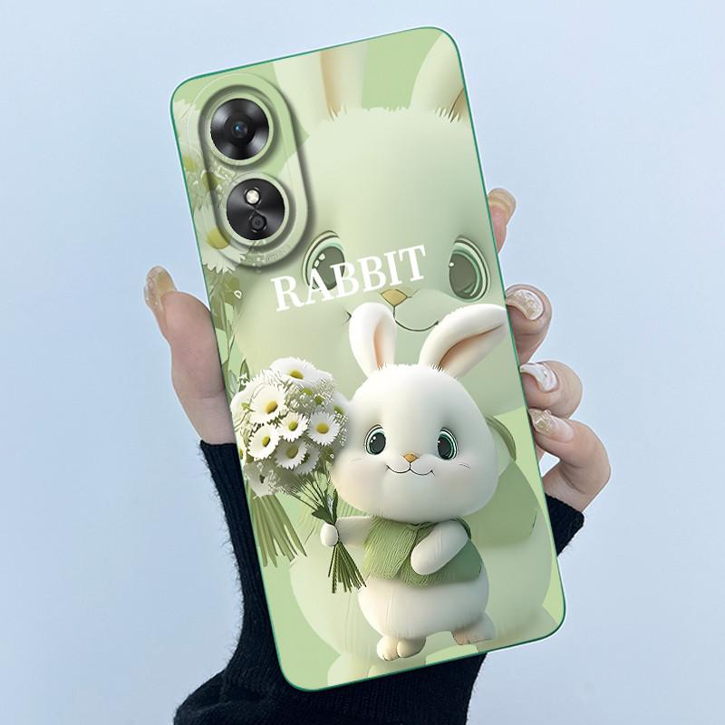 For OPPO A17 A17K 2022 CPH2477 Case Back Cover Cute Panda Sweet Girls Soft Silicone TPU Phone Case Shockproof Protective Casing