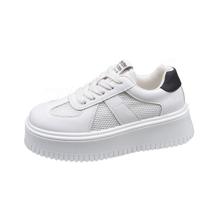 

Сетчатые дышащие маленькие белые туфли лето новые на толстой подошве увеличивающие рост кеды модные универсальные и удобные повседневные спортивные туфли женские 40 бежевый