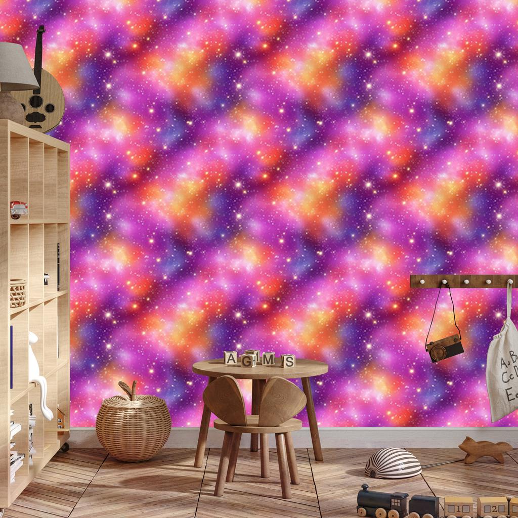 Watercolor Galaxy Violet Wallpaper for Living Room and Bedroom 50x1000