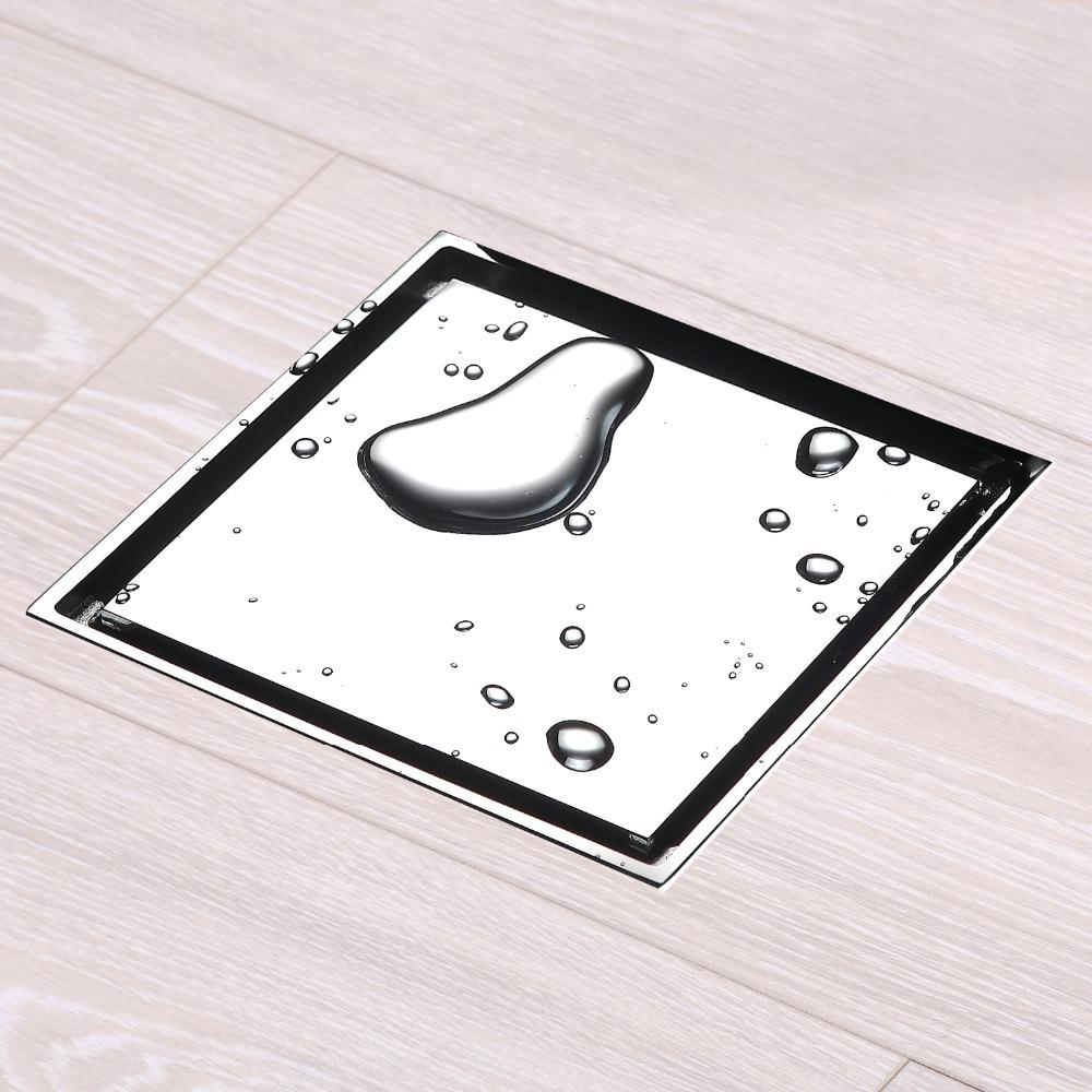 10X10 Cm Anti-Odor Design Concrete Tile Insert Brass Invisible Floor Drain