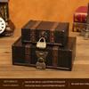 Vintage Wooden Lockable Storage Box for Jewelry and Accessories