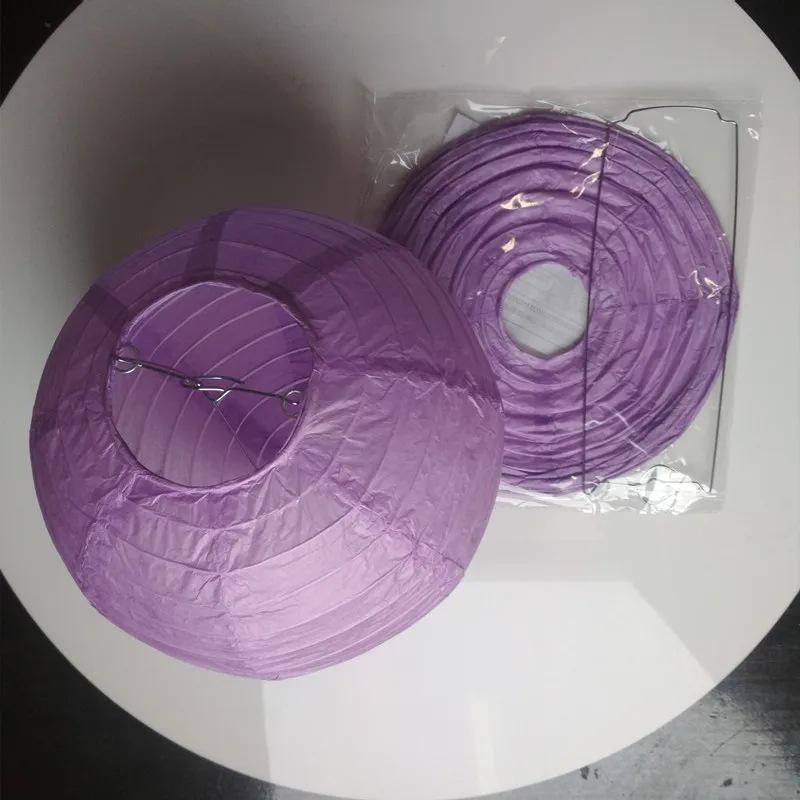 10-Inch Round White Paper Lantern, Red Mid-Autumn Festival & Wedding Decoration