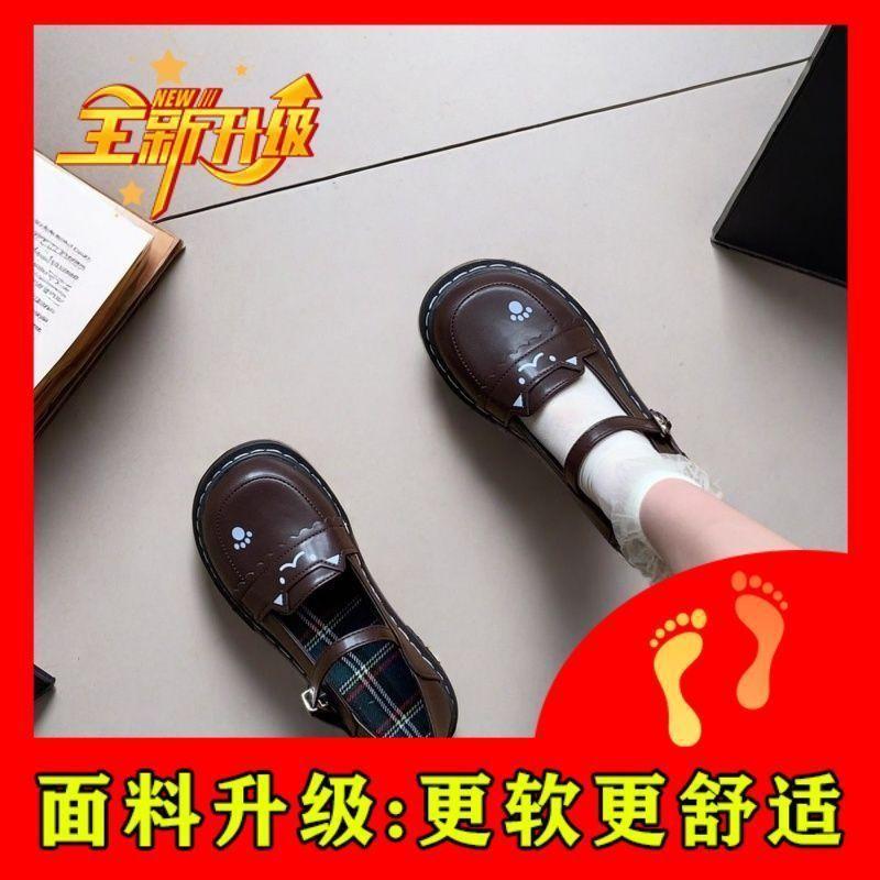 Süßes Kätzchen Lolita kleine Lederschuhe flache weiche Mädchen Student vielseitige Mary Uniform Einzelschuhe braun lo