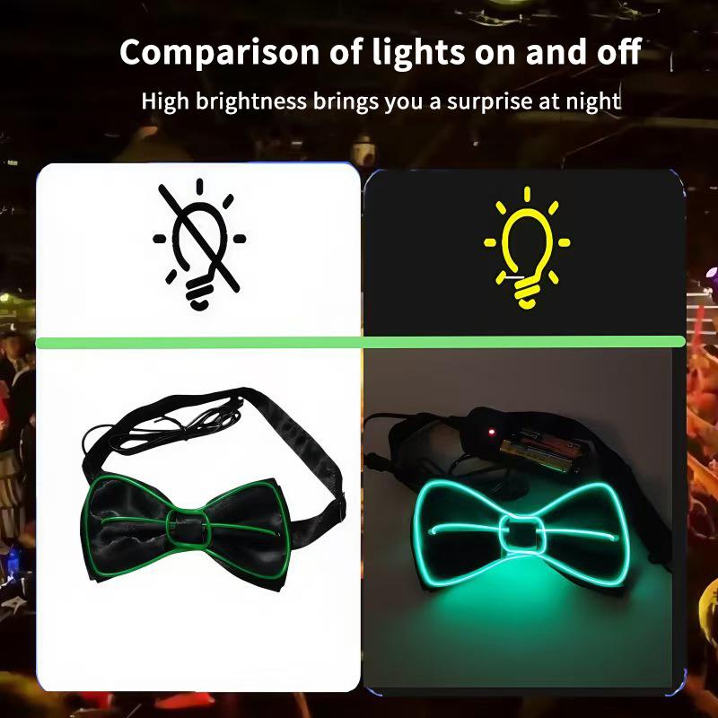 Glowing Butterfly Knot Suitable For Christmas Party Led Glowing Bow Tie Performance Props Festive Costumes Special Use
