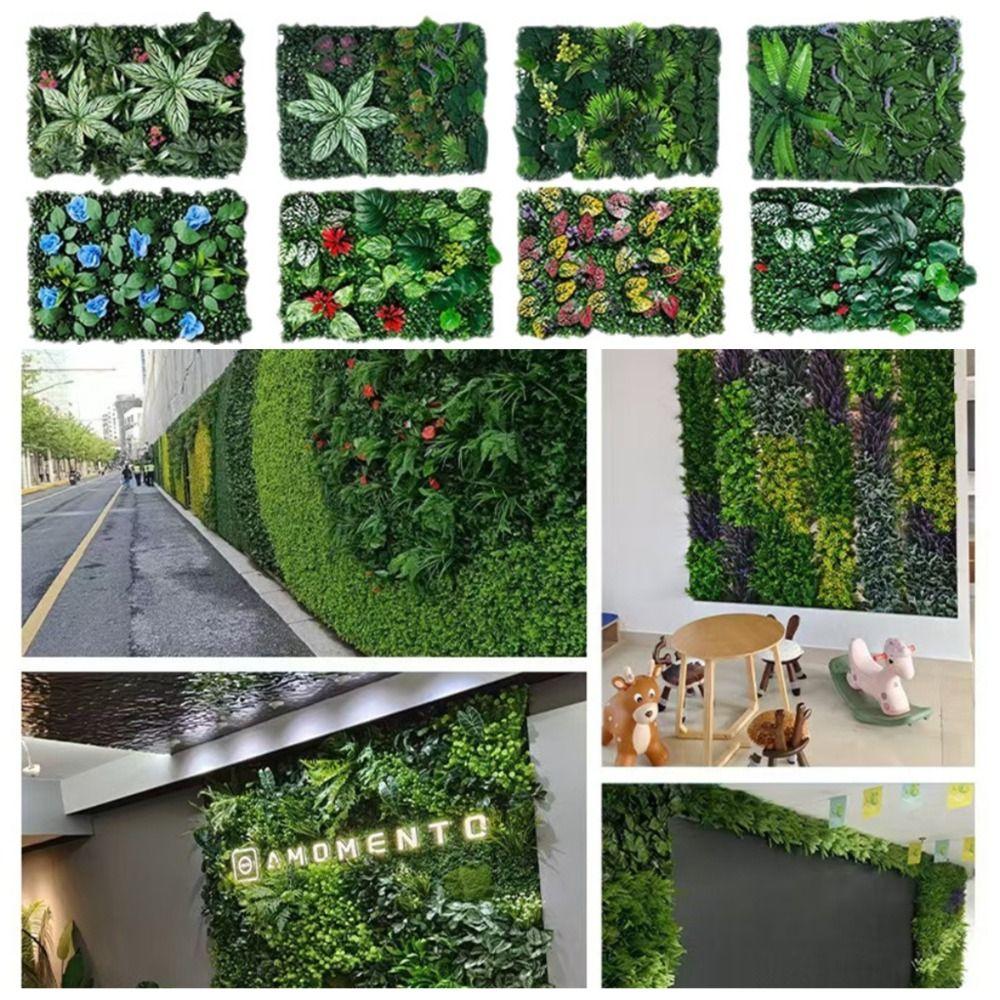 Flower Artificial Eucalyptus Carpet 60*40cm Artificial Fern Grass  Privacy Screen