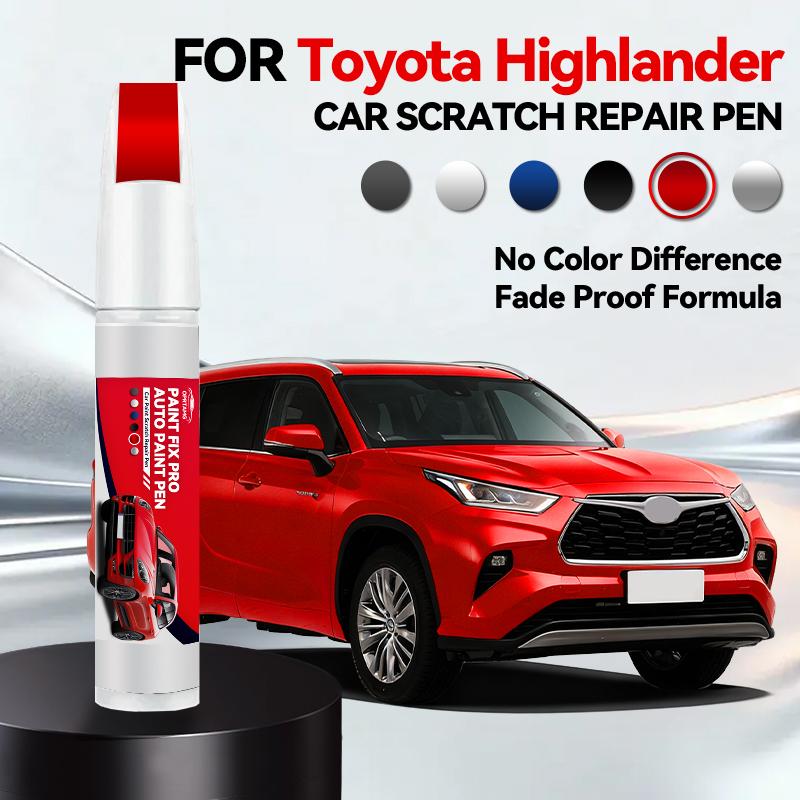 For Toyota Highlander Car Paint Repair Pen Touch Up Scratch Remover DIY Auto Accessories White 089 Red 3T0 Black 209 Grey 1G3
