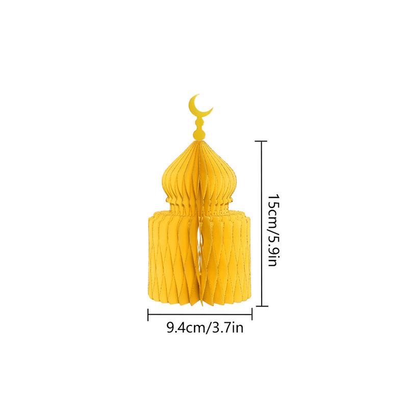 1/3/5Pcs 3D Honeycomb Ornaments For Ramadan Home Desktop Decor Eid Al Fitr Paper Arteid Mubarak Islamic Party Decor