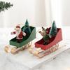 Iron Art Sleigh Hanging Ornamen Nordic Christmas Figurine Decorations Xmas Tree Sled Pendant  Gifts
