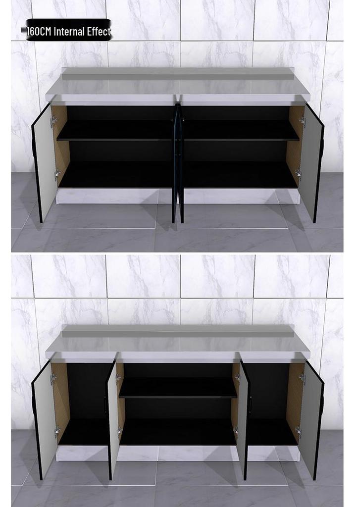 2-Meter Stainless Steel Waterproof Kitchen Cabinet with Sink for Household or Rental Use