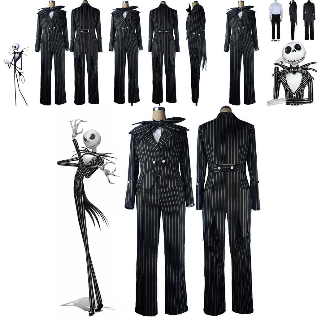 Before Nightmare The Christmas Jack Skellington Stripe Halloween Cosplay Kostüm
