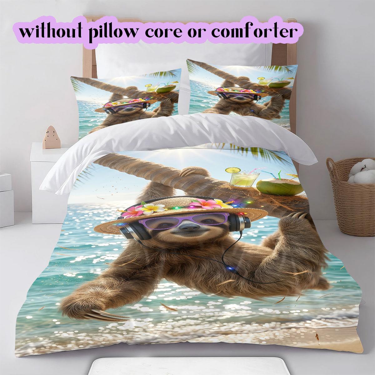 

Animal Beach Vacation Pattern Bedding,Quilt Set Quilt Cover Pillowcase Home Birthday Gift (1*duvet cover+2*pillowcase,without core) 135x200cm
