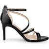 Allegra K Women's Open-Toe Strap Ankle Strap Back Zip Stiletto Heel Sandals, Black, Size 25.5cm