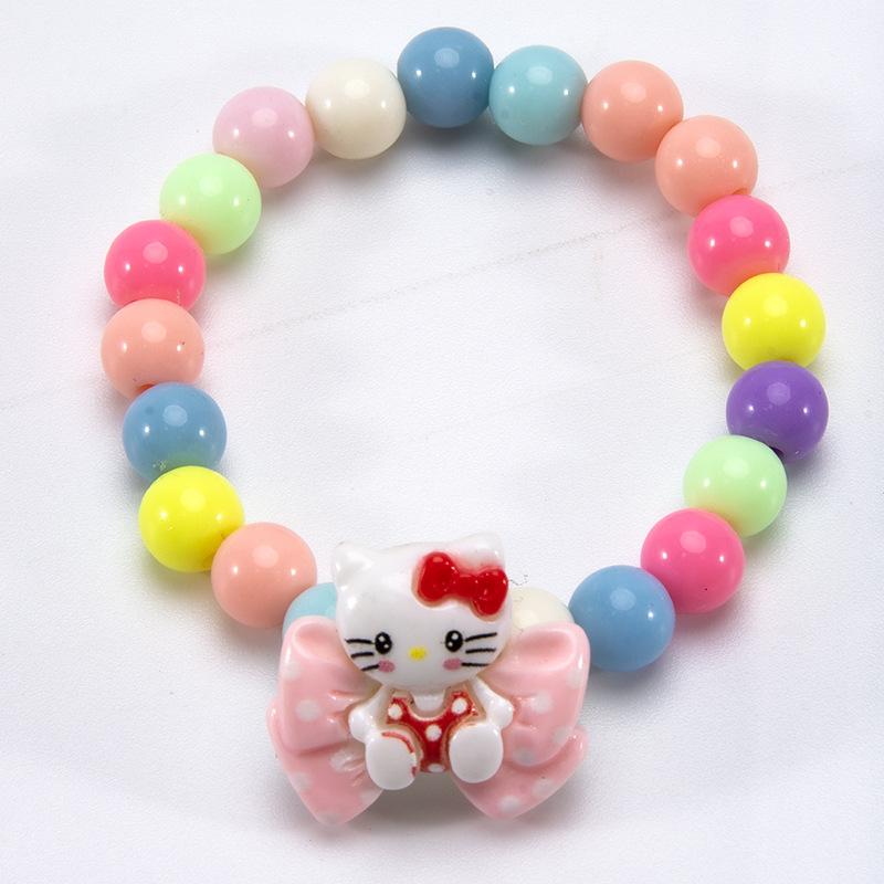 Trendy Cartoon Beaded Bracelet Lovely Princess Style Handmade Wristband Gift for Girls