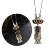 DIY Wooden Robot Pendant Necklace Unisex Clavicle Chain Punk Chokers for Women