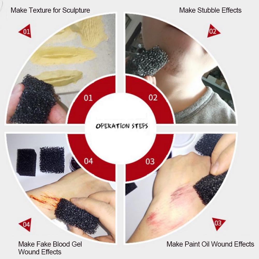 Halloween Xmas Special FX Blood Scar Stubble Effects Wound Makeup Stipple Sponge