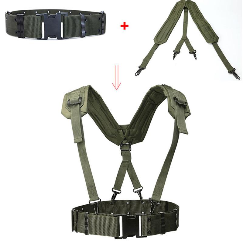 Outdoor Adjustable Equipage Suspender X Type Tactics Braces New Suspenders Men Duty Belt Harness Combat Readiness Strap