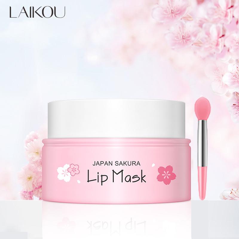 LAIKOU Маска-сыворотка для губ с лепестками сакуры, для сухих, потрескавшихся, шелушащихся губ, восстанавливающая, уменьшающая мелкие морщинки, увлажняющая эссенция, уход за красотой сакуры 8 г