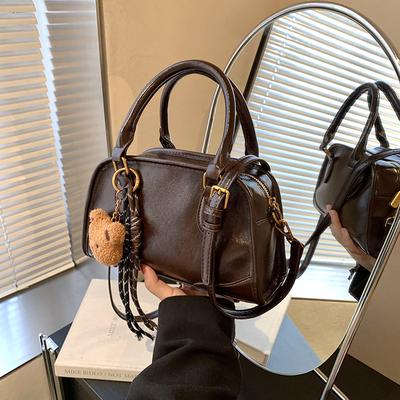 Fashion Versatile Portable Shoulder Bag Women'S Autumn And Winter Tide Fashion Retro Foreign Style Bowling Messenger Bag