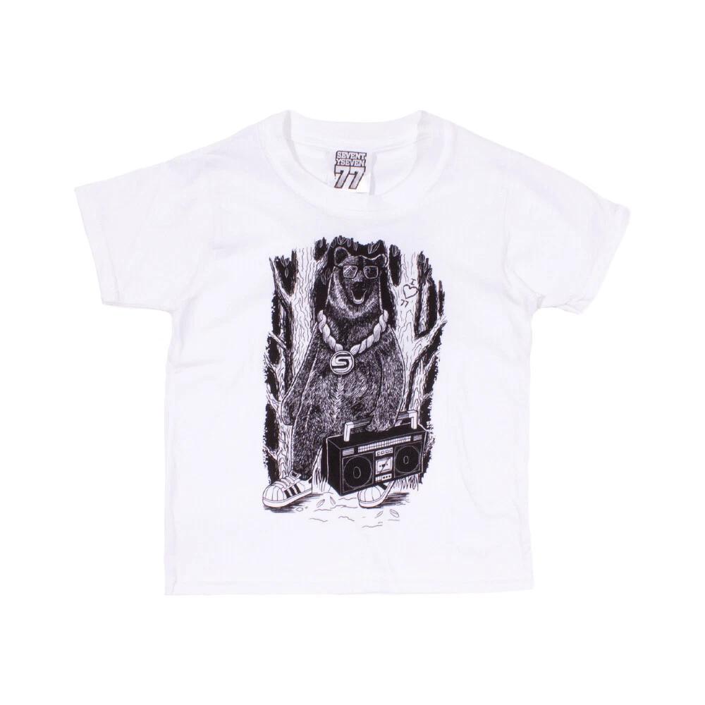 SeventySeven KIDS White  Boom Box Bear  T-Shirt 3XL