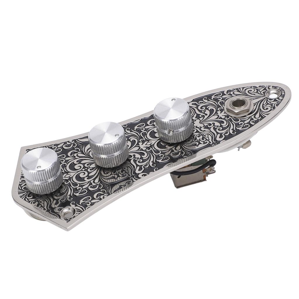 Volume Control Plate Metal Wiring Harness Board with Switch Knob for JB Jazz Bass Guitar