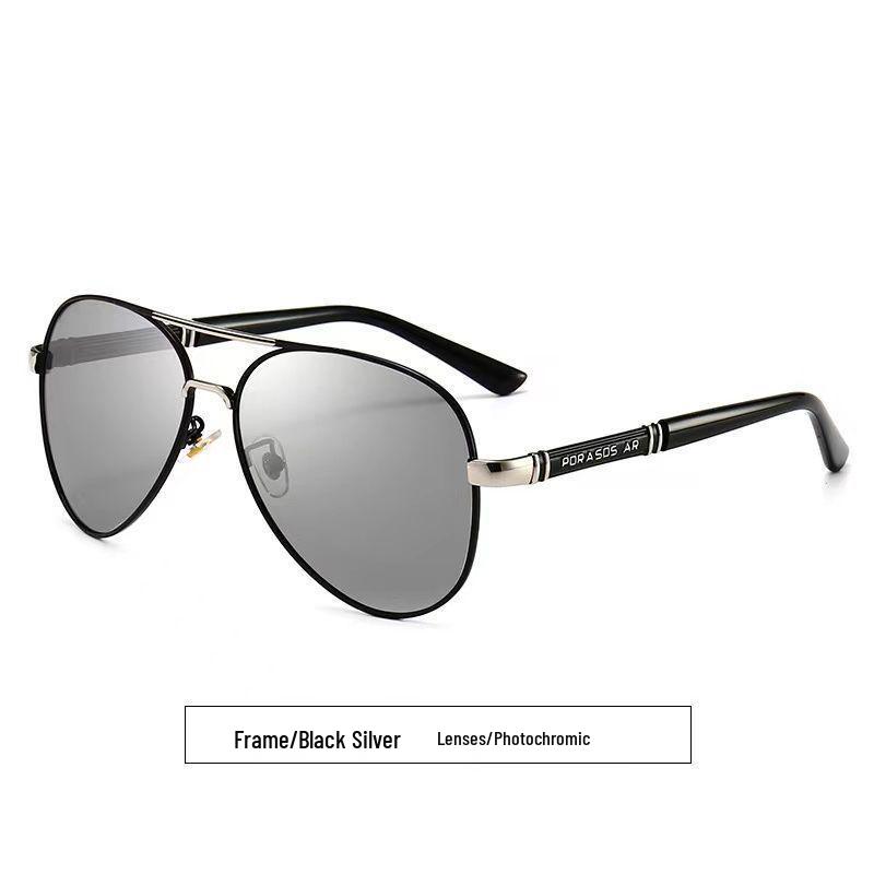 Men's Polarized Metal Resin Sunglasses: Photochromic, Day/Night Dual-Use, Wayfarer Style.