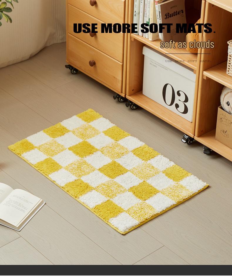 Plaid Non-Slip Bathroom Floor Mat