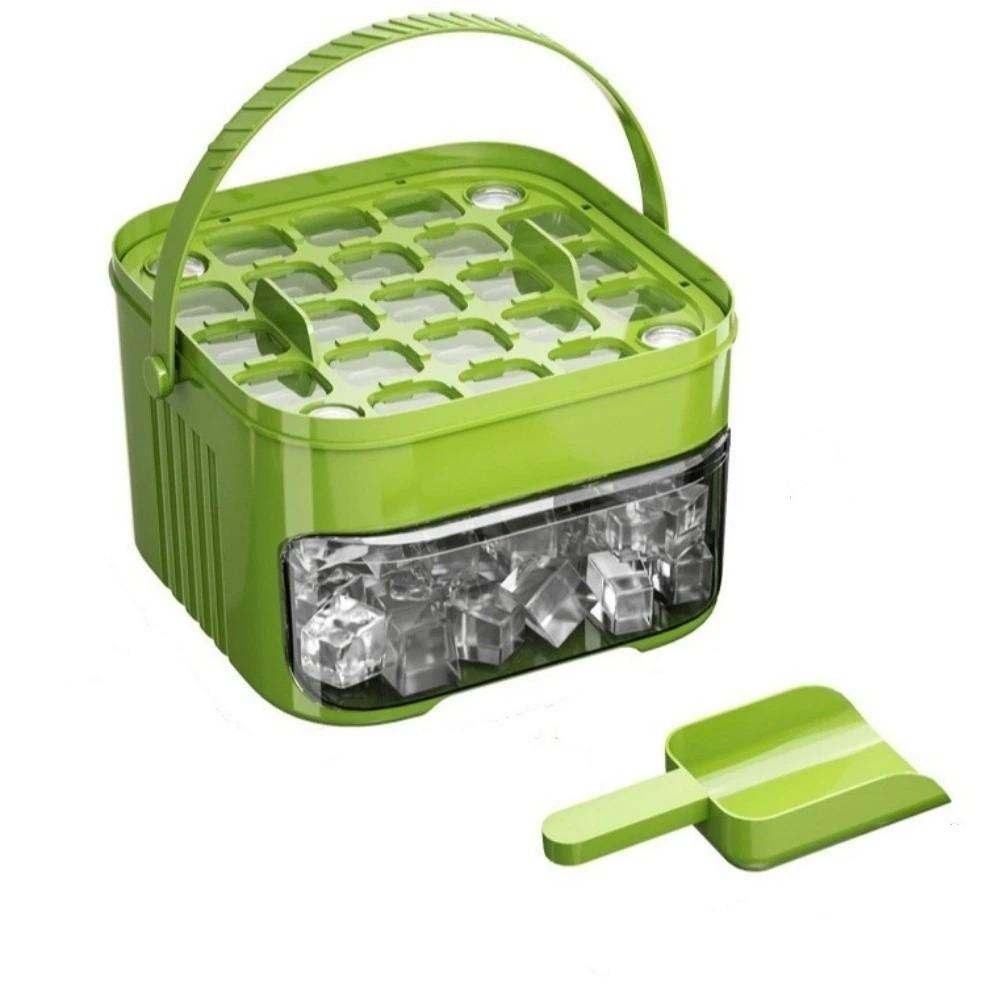 Large Capacity Ice Cube Mold Reusable Ice Maker Easy Press Ice Cube Tray Small Freezers зелёный
