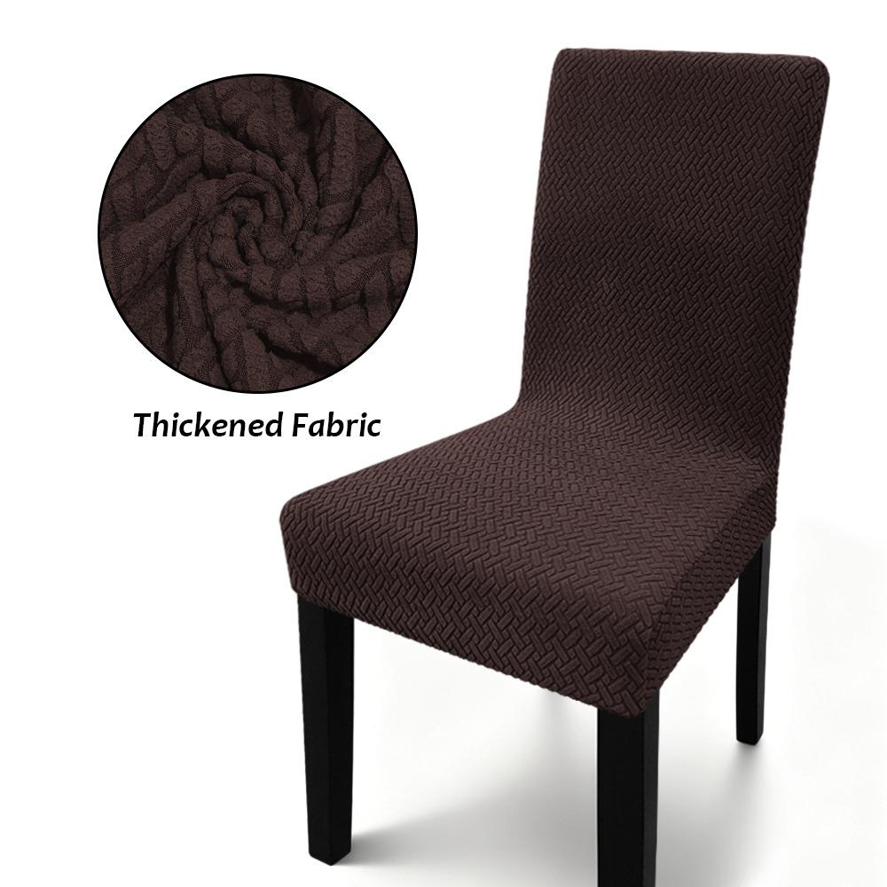 

Chair Cover Hotel Stool Cover Knitted 220G Enlarged Dust-Proof Home Geometric Pattern Dining Chair Non-Slip Extra thick & extra large шоколадний