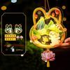 Cute Bunny Lantern Cartoon Handheld Rabbit Flower Lantern Mid Autumn Lantern  Holiday Decoration