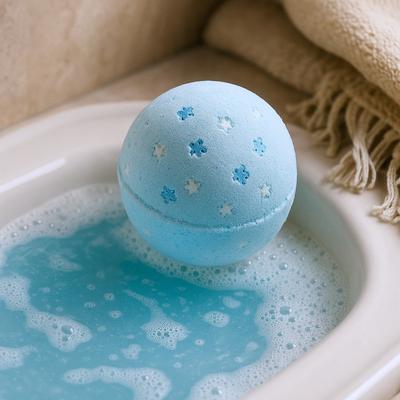 3x Blueberry Bath Bomb Snowflake Shape