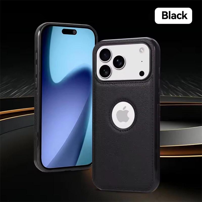 

Роскошный деловой высококачественный чехол из искусственной кожи для мобильного телефона для iPhone 17 Air 16 15 14 Plus 13 12 Mini 11 Pro Max XS XR 7 8 Обложка iPhone 17 Air чёрный