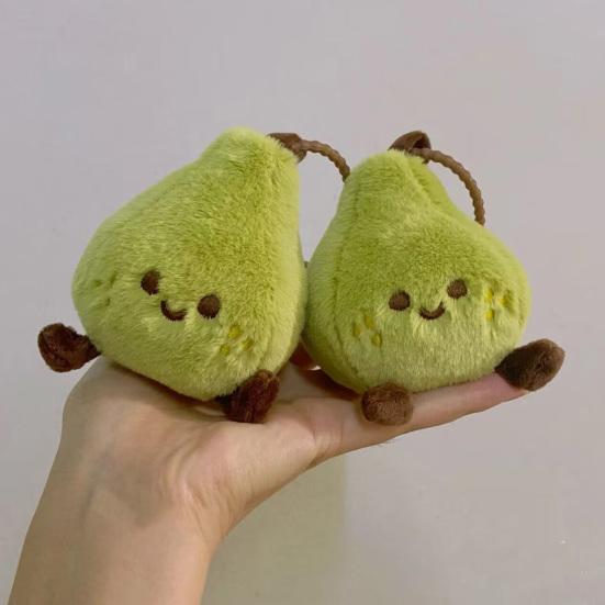 Wish Come True Pear Plush Keychain Cute Soft Stuffed Fruit Pendant for Bags Backpacks Adorable Lucky Phone Charm Gift for Girls