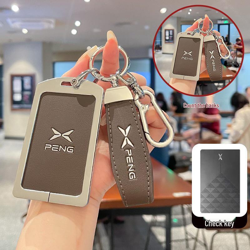 XPeng P7+ 2024 NFC Card Key Case - MONA M03 Car Metal Leather Remote Control Cover.
