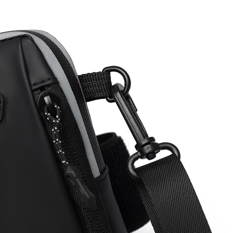 Men's Multi-Layer Nylon Sport Bag – Convertible Crossbody with Phone Pocket for Outdoor Travel & Daily Use