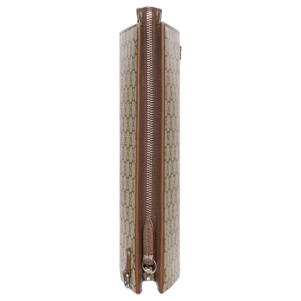 Gucci GG Detail Ceramic Effect Finish Supreme Canvas Clutch Bag Women clutch Beige Dark-Wood 768255-FACQC-9773