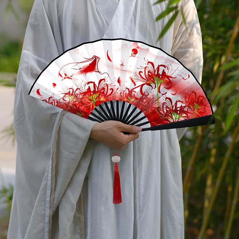 Traditional Chinese Style Hanfu Fan, Ancient Style Folding Fan for Men, Student New Chinese Style Portable Ancient Costume Fan, Summer