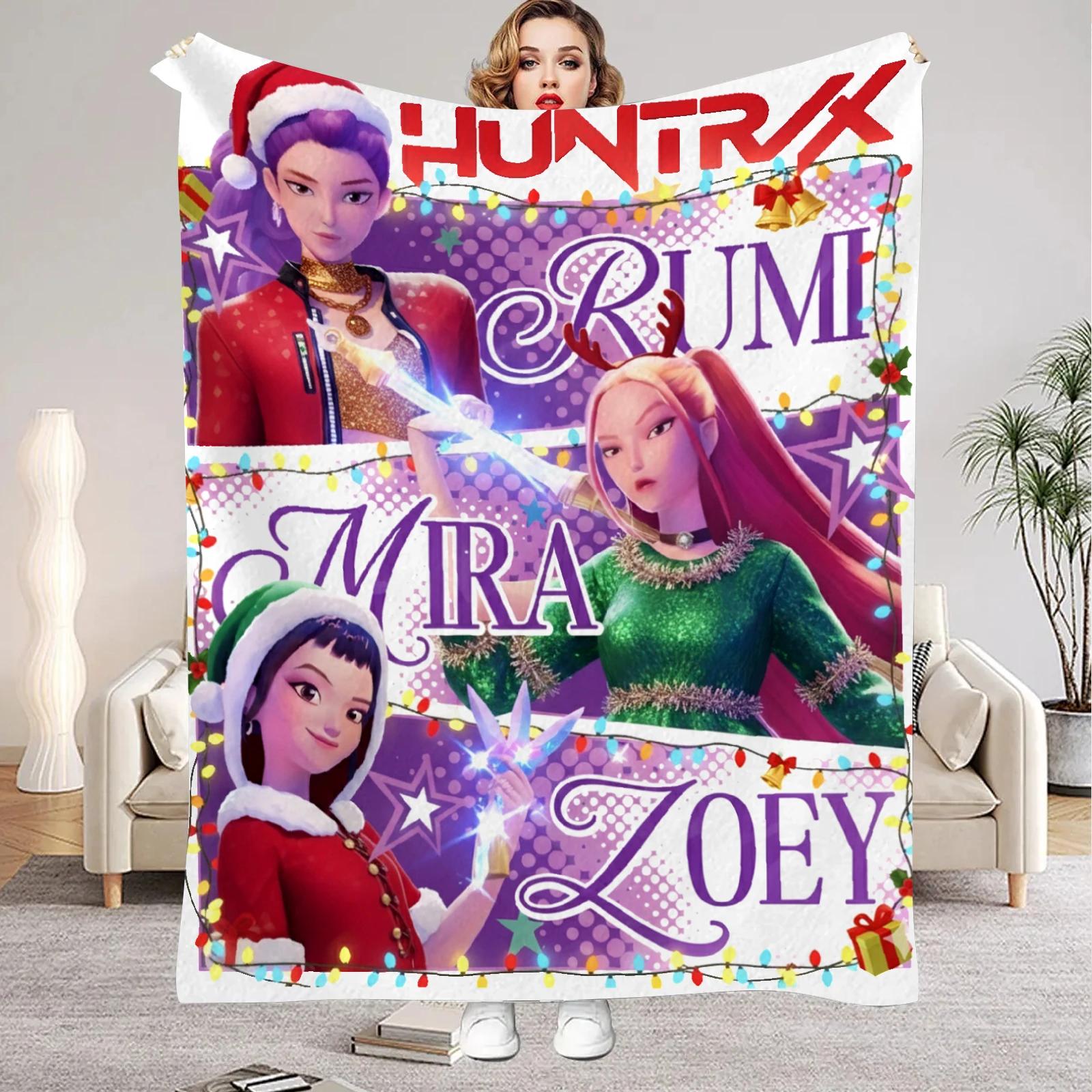 

K Pop Demon Hunter Blanket Huntrix Kpop Custom Blanket Kpop Demon Hunters Christmas Gift for Kids Family Christmas Decoration 75x100cm Baby Size