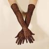 Kobiety Seksowna Moda Panterka Siateczka Cienkie Przezroczyste Wysoka Elastyczność Wygodne Oddychające Długie Rękawiczki Występ Cosplay