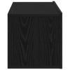 TV Cabinet in Black Oak Look 100 x 30 x 30 cm Engineered Wood