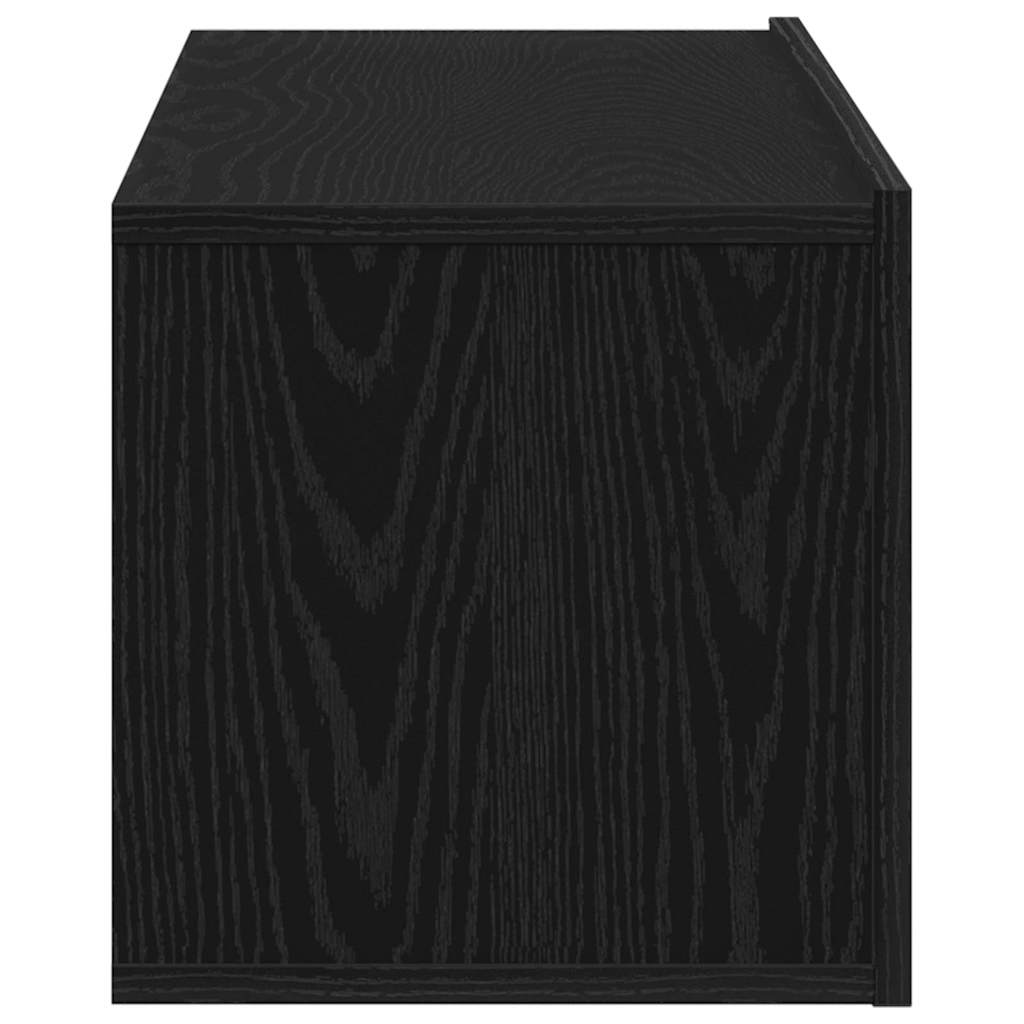 TV Cabinet in Black Oak Look 100 x 30 x 30 cm Engineered Wood
