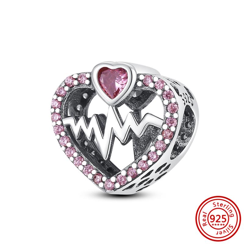 S925 Sterling Silver Mom Rose Print Pave Paw Sun Moon Vulture Butterfly Dangle Bead Fit Original  Bracelet Jewelry Making