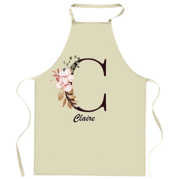 Tablier de cuisine - Planetee Claire Lettre - Impression bretonne - Coton épais résistant - Liens ajustables