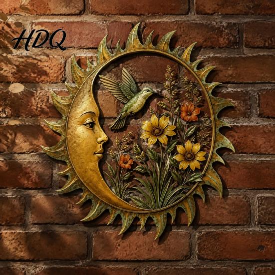 Nordic Home Decor Pieces Sunshine Garden Wall Decoration Dragonfly/Bee/Butterfly/Bird Decor Acrylic Sun Outdoor Hanging Sculpture Ornament