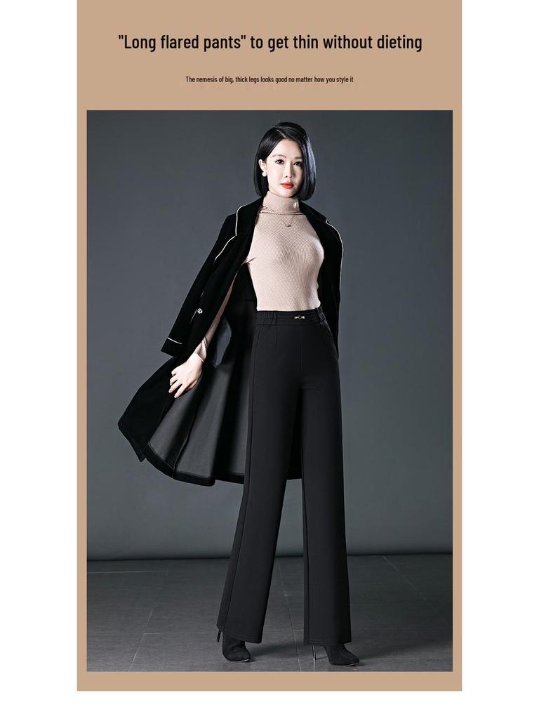 Pantalon de costume large taille haute pour femme - Grande taille, Coupe ample, Idéal pour le printemps et l'automne