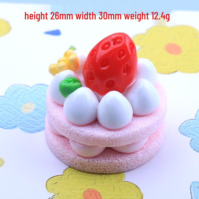 3D Strawberry Cake Keychain with DIY Cream Glue