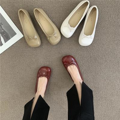 Nuove Scarpe Basse da Ballo Primavera Estate Scarpe Mary Jane da Donna Ballerine da Donna Fiocco Argento Scarpe Basse Singole Zapatos De Mujer